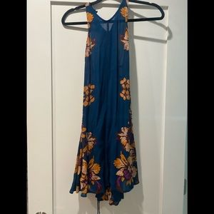 Free People floral lace up side dress